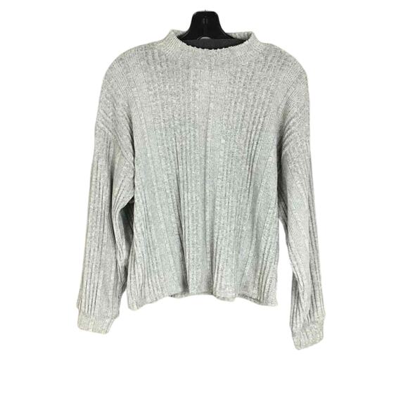 All In Favor Women’s Size L Gray Waffle Knit Mock Neck Sweater Pullover NWT - Picture 11 of 16